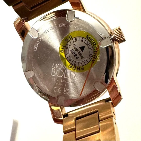 MOVADO BOLD Rose Gold-Tone Stainless Steel Ladies Watch - Picture 7 of 14